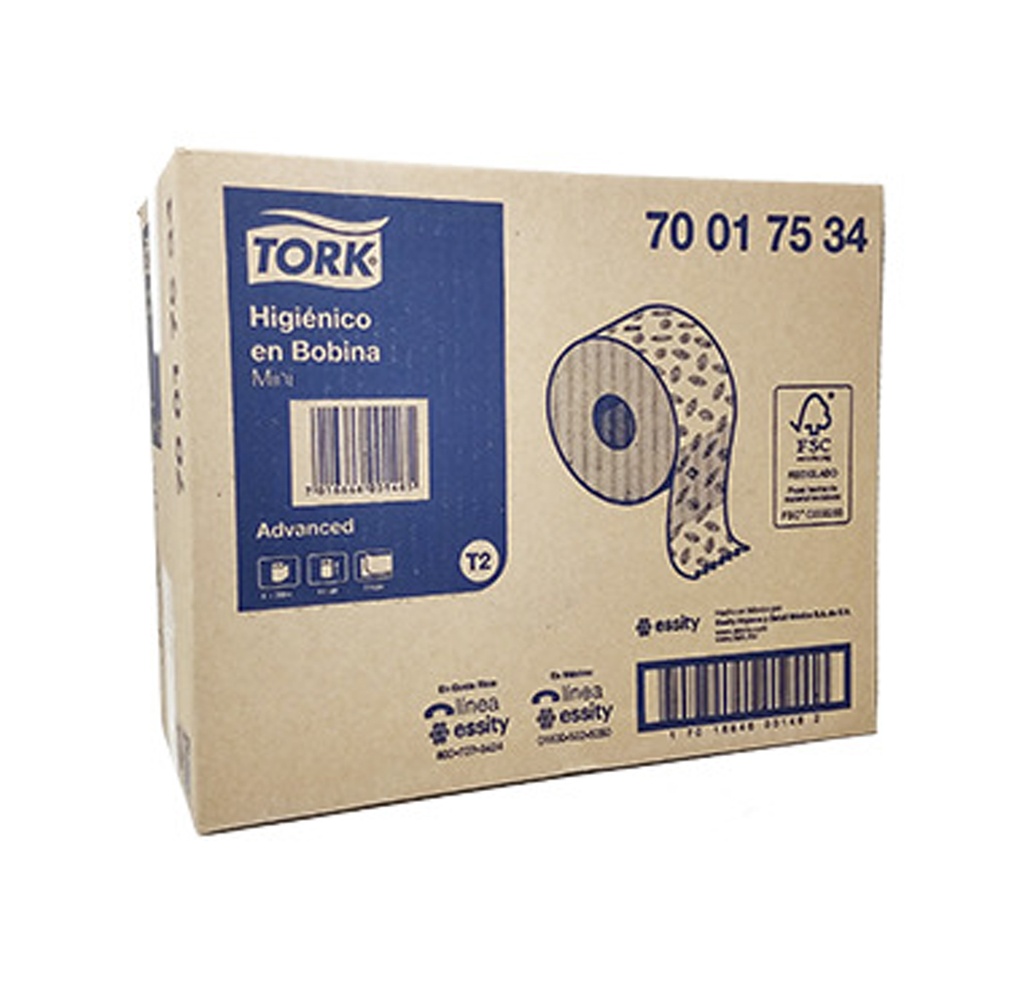 Papel Higiénico 250mtrs Tork Advance 1x6 HD Blanco