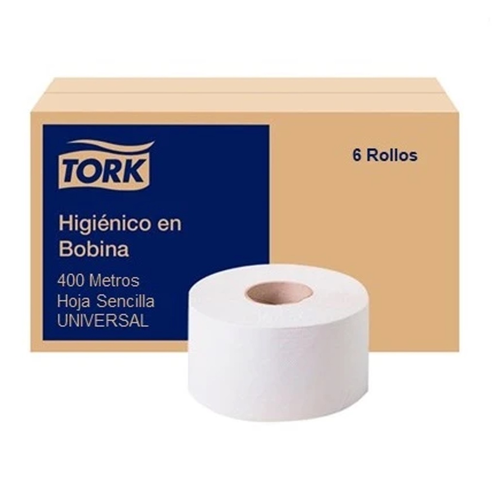 Papel Higiénico 400mtrs Tork Universal HS Blanco 1x6 Cja.