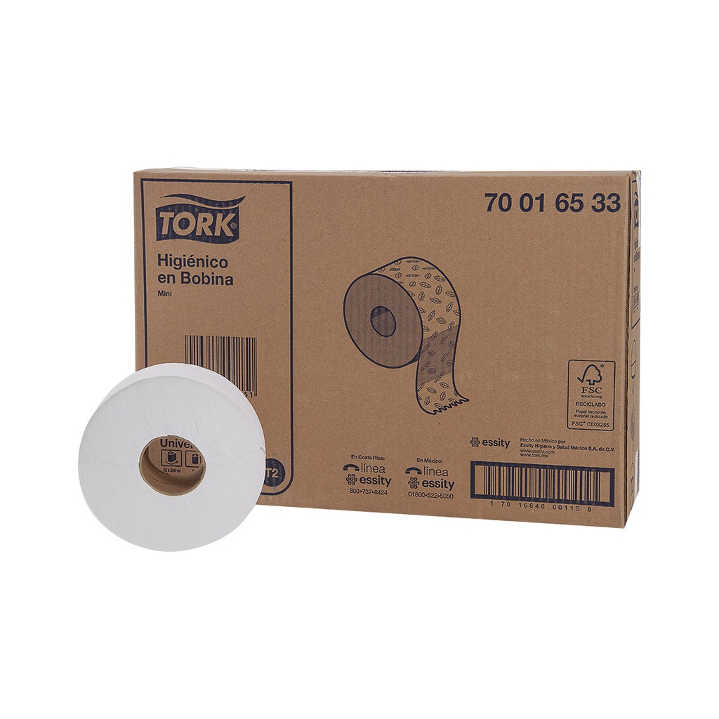Papel Hig 200 mtrs Tork Advan MiniJumbo HD Blanca 1x6 Cja.