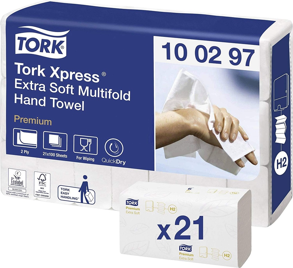Toalla Interdoblada Soft Tork Premium 1x 21 HS Blanca Paq.